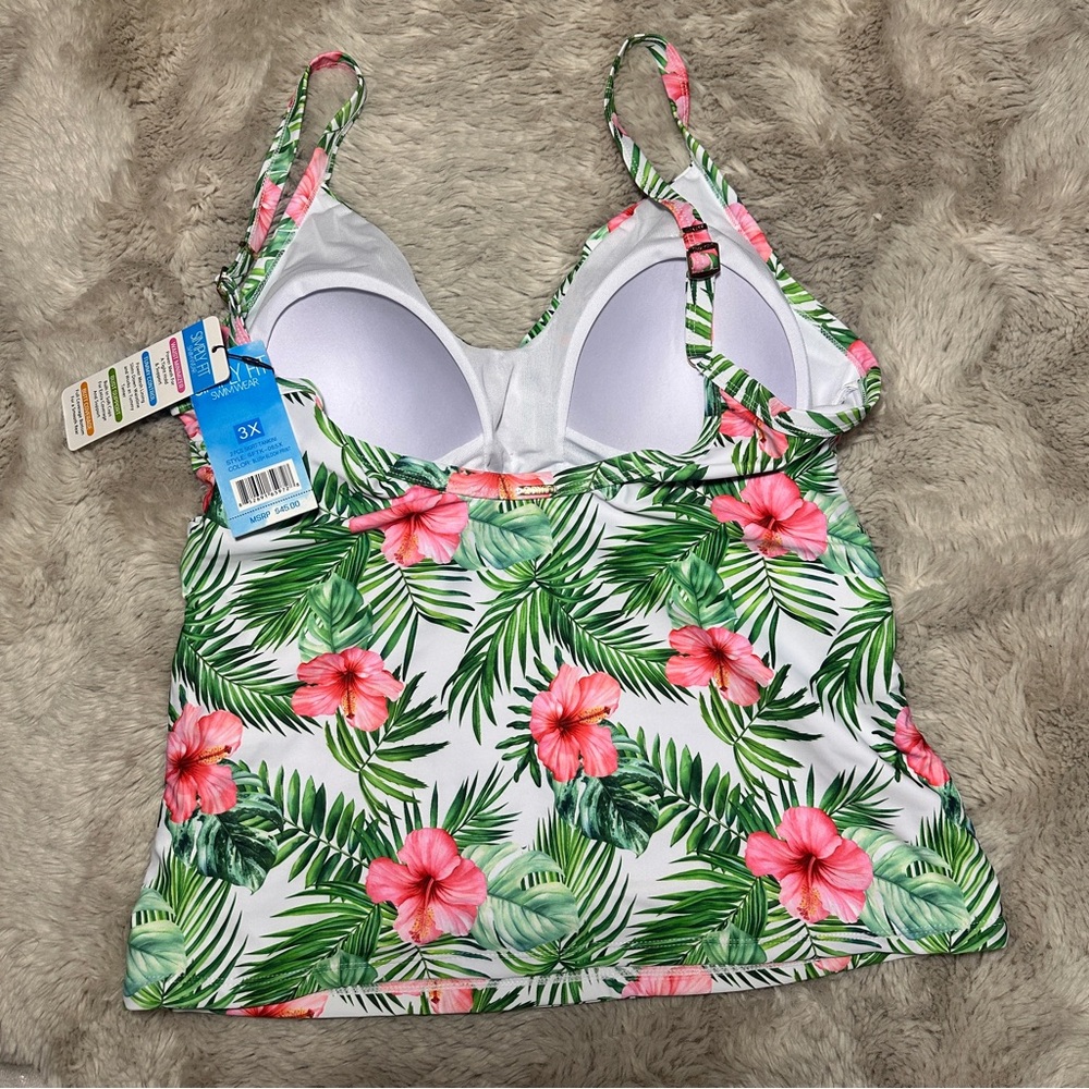 NWT Simply Fit Tropical Tankini/Swim Dress - Picture 5 of 5